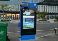 1500cd/m2 Outdoor Lcd Digital Signage Totem 55" Bus Station IP65 Advertising Kiosk