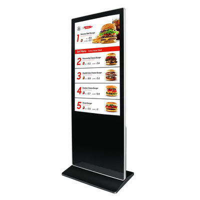 Indoor Floor Standing LCD Advertising Display Customized Size Touch Screen Interactive Kiosk