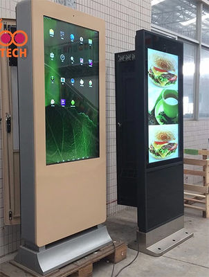 High Brightness Waterproof LCD Totem Floor Stand LCD Advertising Digital Signage Kiosk