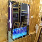 Wall Mounted Indoor Decorative Smart Mirror Display Auto Sensor LCD Screen for Washroom