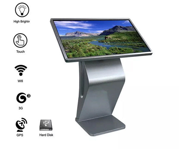 Android 43 49 55 Inch 350cd/m2 Floor Stand Interactive Kiosk