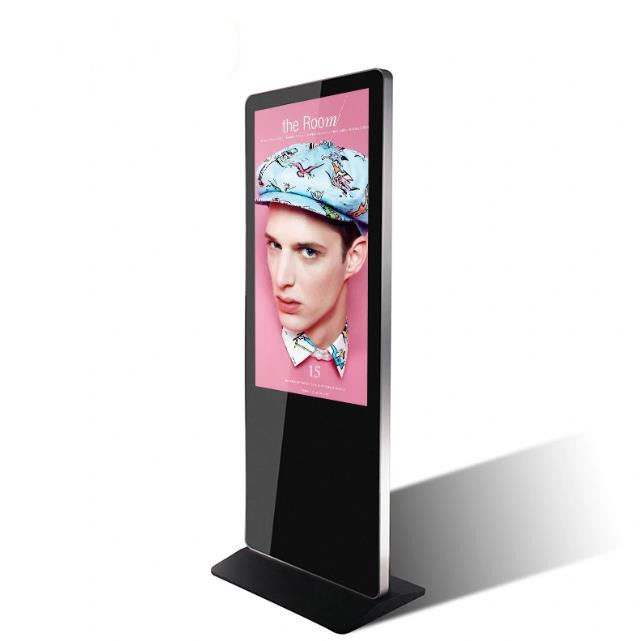 Digital LCD Signage Indoor Kiosk Narrow Bezel 55 Inch Totem Ultra Thin Design