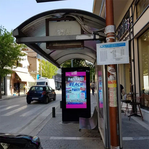 IP65 lcd outdoor totem digital signage for bus stop