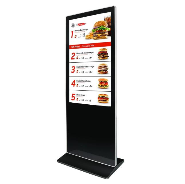 Digital LCD Signage Indoor Kiosk Narrow Bezel 55 Inch Totem Ultra Thin ...